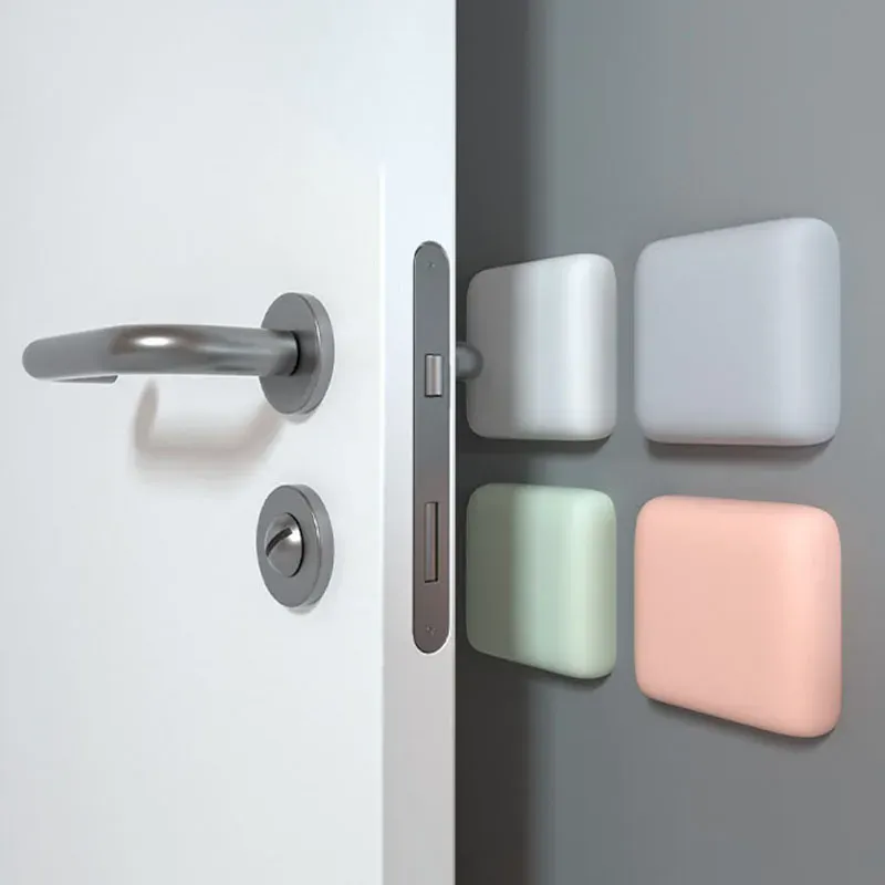Butée de porte en silicone auto-adhésive, anti-choc, silencieuse, protection murale pour poignée de porte 1