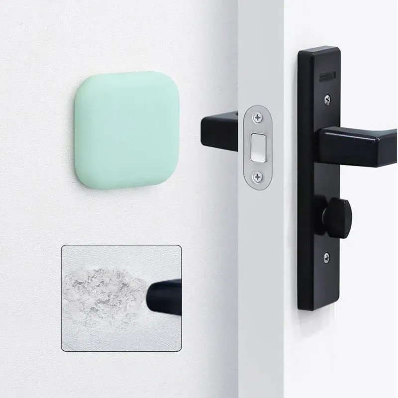 Butée de porte en silicone auto-adhésive, anti-choc, silencieuse, protection murale pour poignée de porte 2