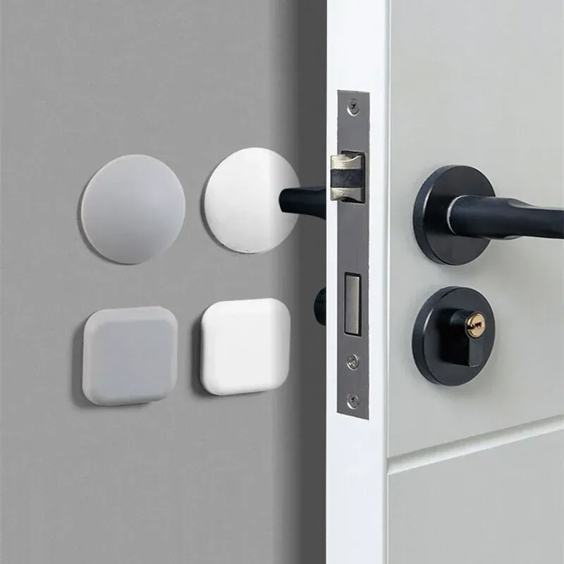 Butée de porte en silicone auto-adhésive, anti-choc, silencieuse, protection murale pour poignée de porte 5