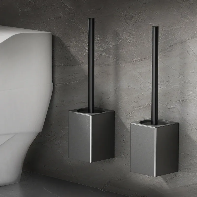 Porte-balai WC mural en aluminium, sans perçage, à installer dans la salle de bain, réf. WB8712 2