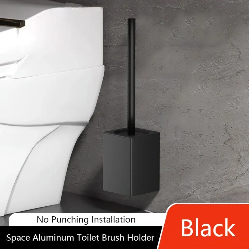 Porte-balai WC mural en aluminium, sans perçage, à installer dans la salle de bain, réf. WB8712 8