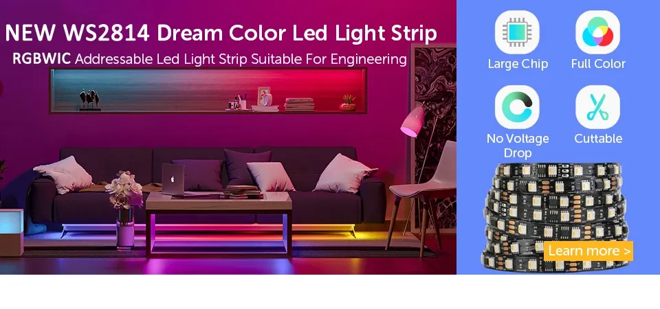 Ruban LED installé dans un intérieur