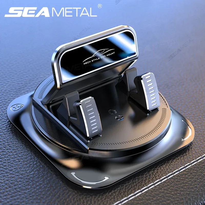 SEAMETAL – Support de téléphone pour voiture antidérapant en silicone, pivotant à 360 degrés, support de navigation universel pour tableau de bord