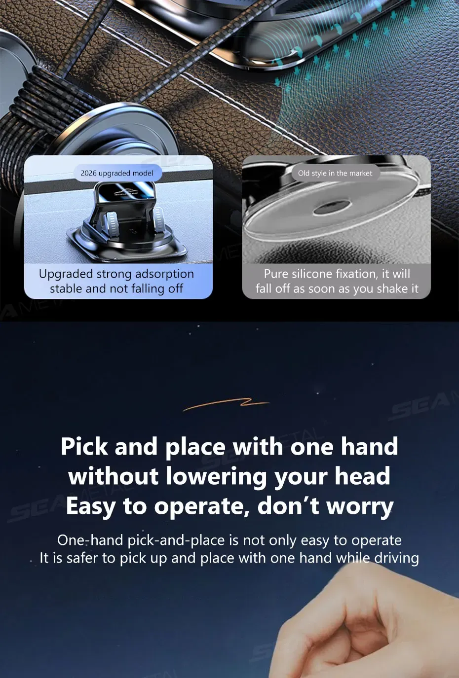 Support de téléphone SEAMETAL, rotation à 360 degrés