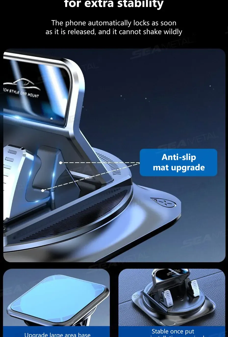 Support de téléphone SEAMETAL, compartiment de rangement
