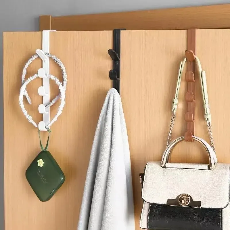Porte-manteau et étagère de rangement à suspendre pour porte d'armoire, placard et dortoir 4