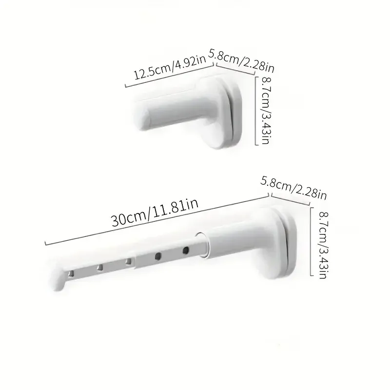 Séchoir à linge rétractable et pliable pour balcon, sans perçage, fixation rapide 2