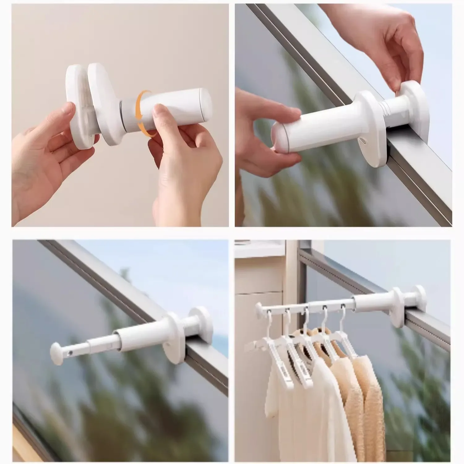 Séchoir rétractable installé sur un balcon