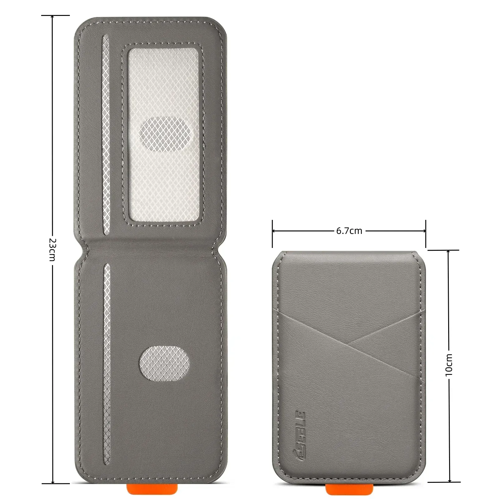 Porte-cartes magnétique en cuir PU, vue rapprochée