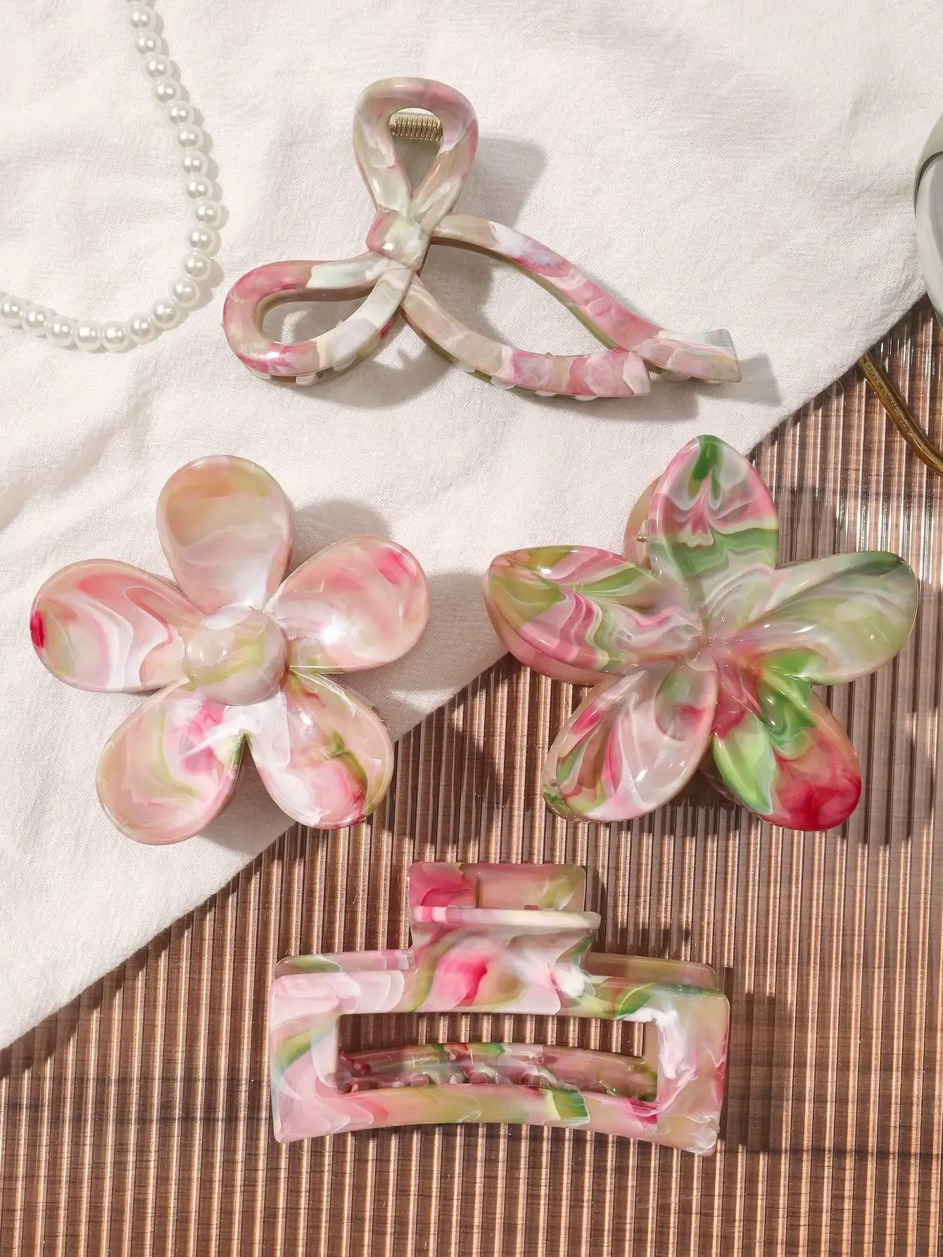 Pinces à cheveux à fleurs carrées, vue 11