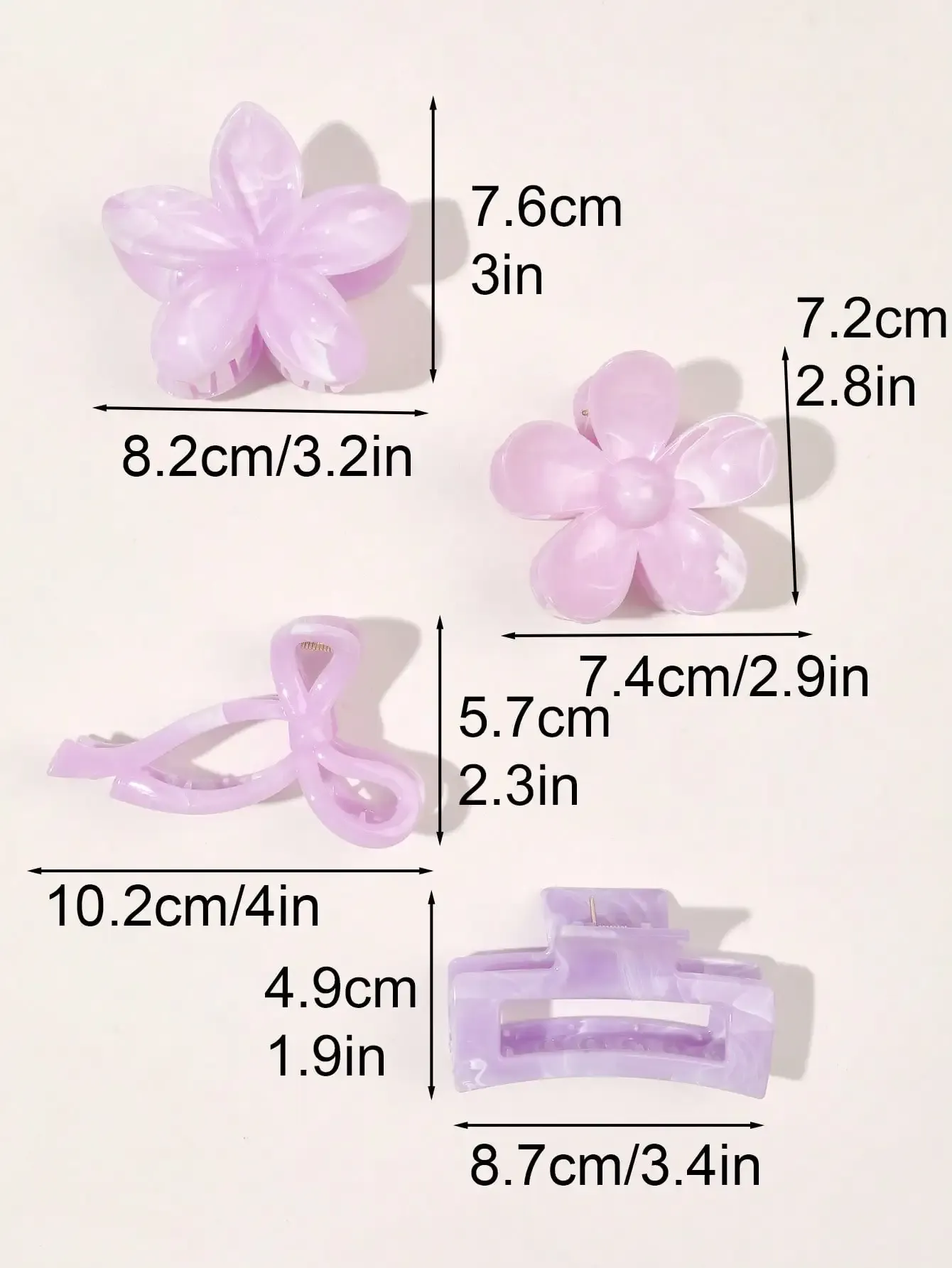 Pinces à cheveux à fleurs carrées, vue 19