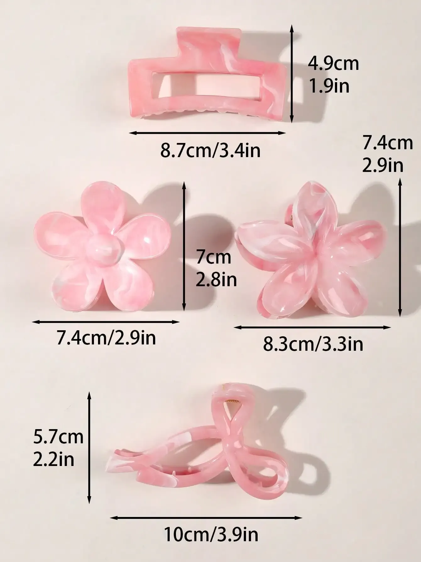 Pinces à cheveux à fleurs carrées, vue 29