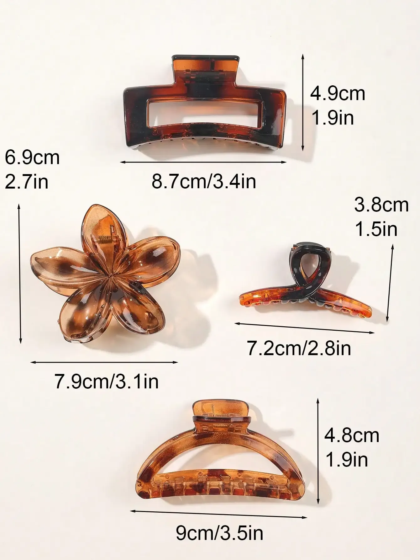Pinces à cheveux à fleurs carrées, vue 33