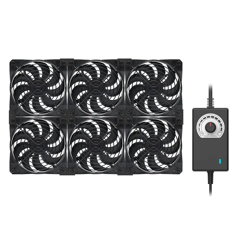 TEUCER Ventilateur de refroidissement 120 mm 3000 tr/min avec contrôleur 12 V/220 V pour machine minière BTC, châssis, poste de travail et armoire serveur 5