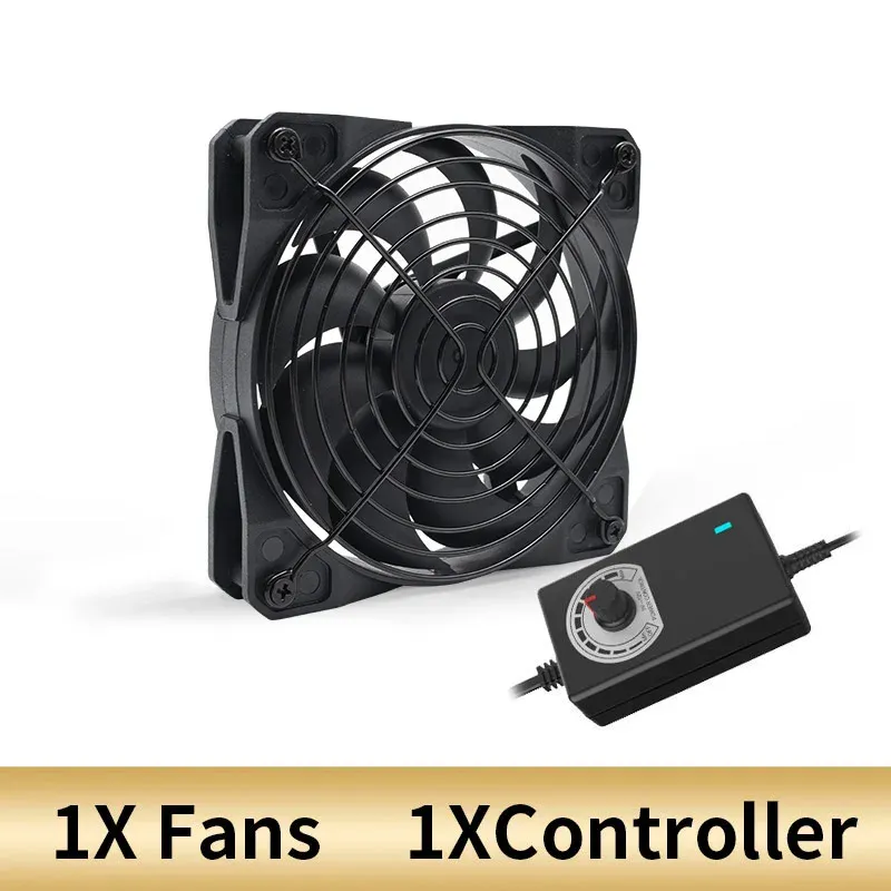 TEUCER Ventilateur de refroidissement 120 mm 3000 tr/min avec contrôleur 12 V/220 V pour machine minière BTC, châssis, poste de travail et armoire serveur 9