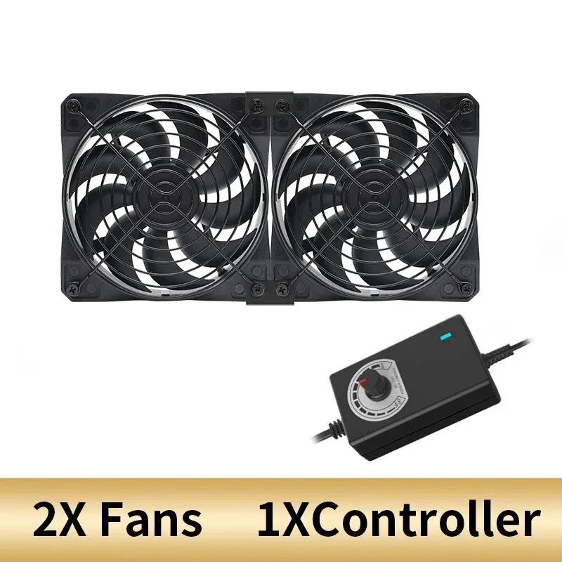 TEUCER Ventilateur de refroidissement 120 mm 3000 tr/min avec contrôleur 12 V/220 V pour machine minière BTC, châssis, poste de travail et armoire serveur 7