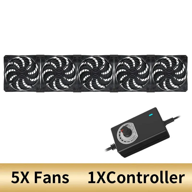 TEUCER Ventilateur de refroidissement 120 mm 3000 tr/min avec contrôleur 12 V/220 V pour machine minière BTC, châssis, poste de travail et armoire serveur 10