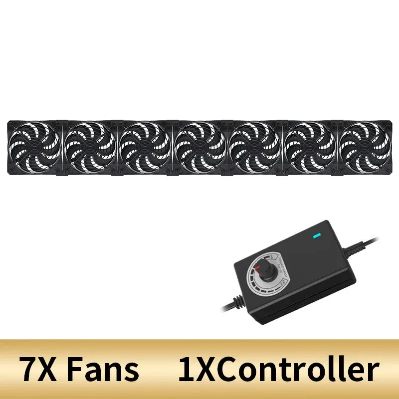 TEUCER Ventilateur de refroidissement 120 mm 3000 tr/min avec contrôleur 12 V/220 V pour machine minière BTC, châssis, poste de travail et armoire serveur 15