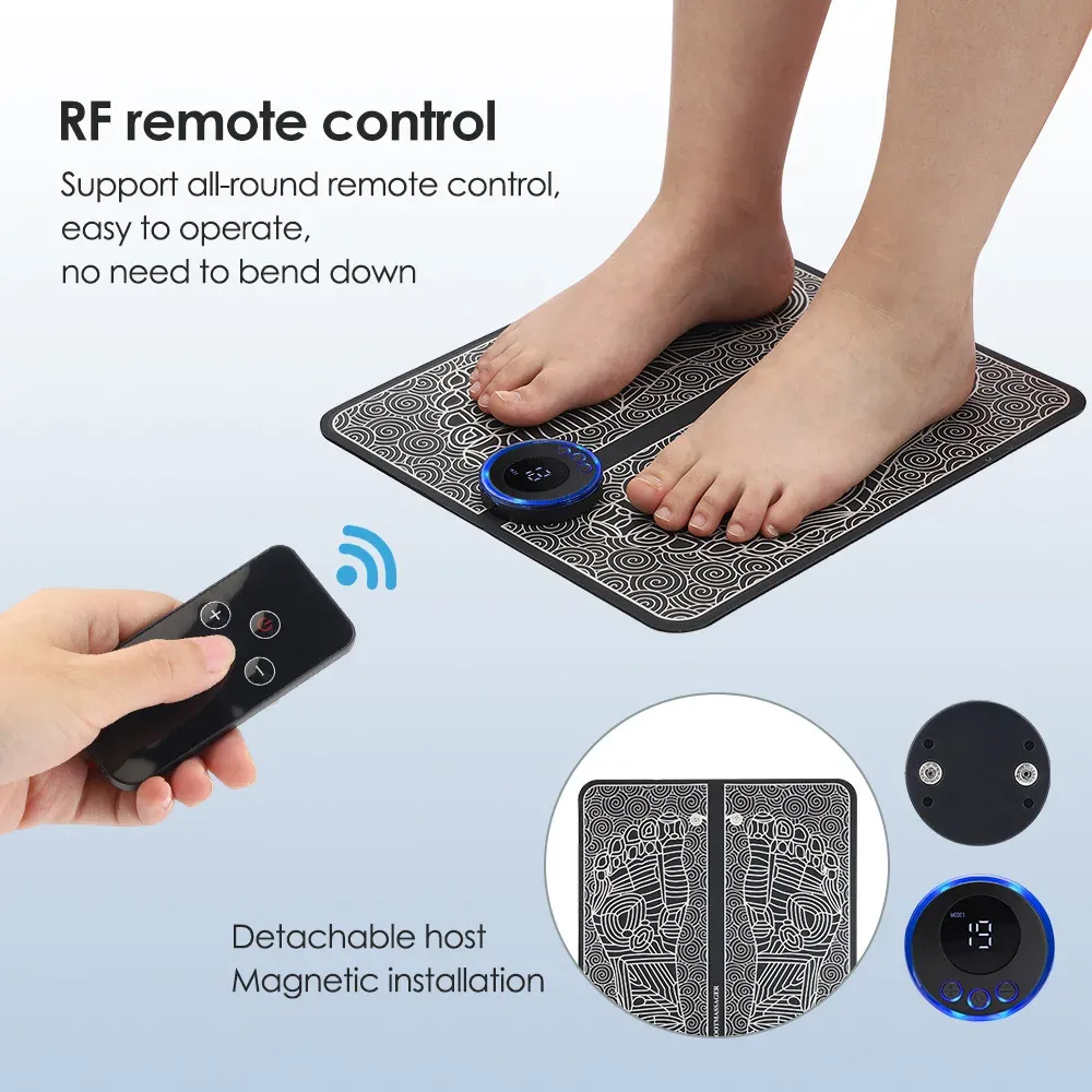 Coussin de massage des pieds EMS à stimulation musculaire électrique, soulagement de la douleur et points d'acupuncture 2