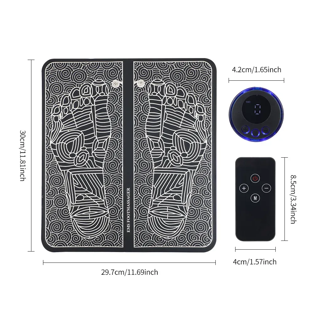Coussin de massage des pieds EMS à stimulation musculaire électrique, soulagement de la douleur et points d'acupuncture 6