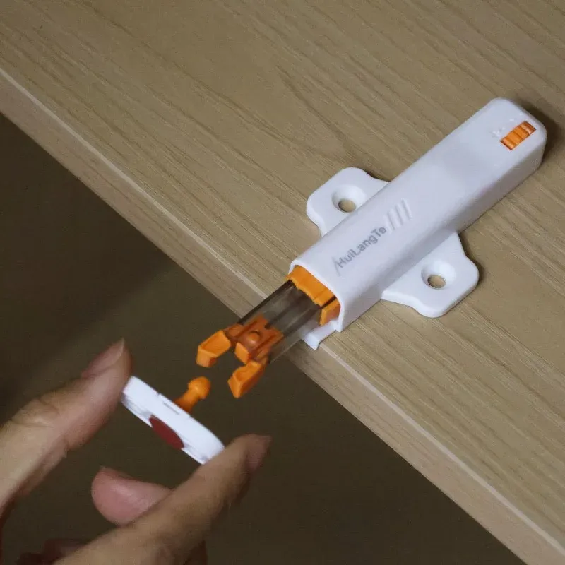 Loquet tactile à pression avec butée invisible et amortisseur pour tiroir et placard 3