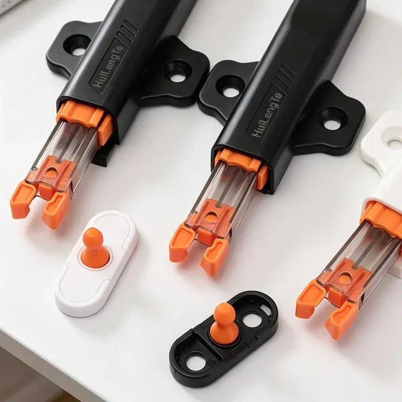 Loquet tactile à pression avec butée invisible et amortisseur pour tiroir et placard 6