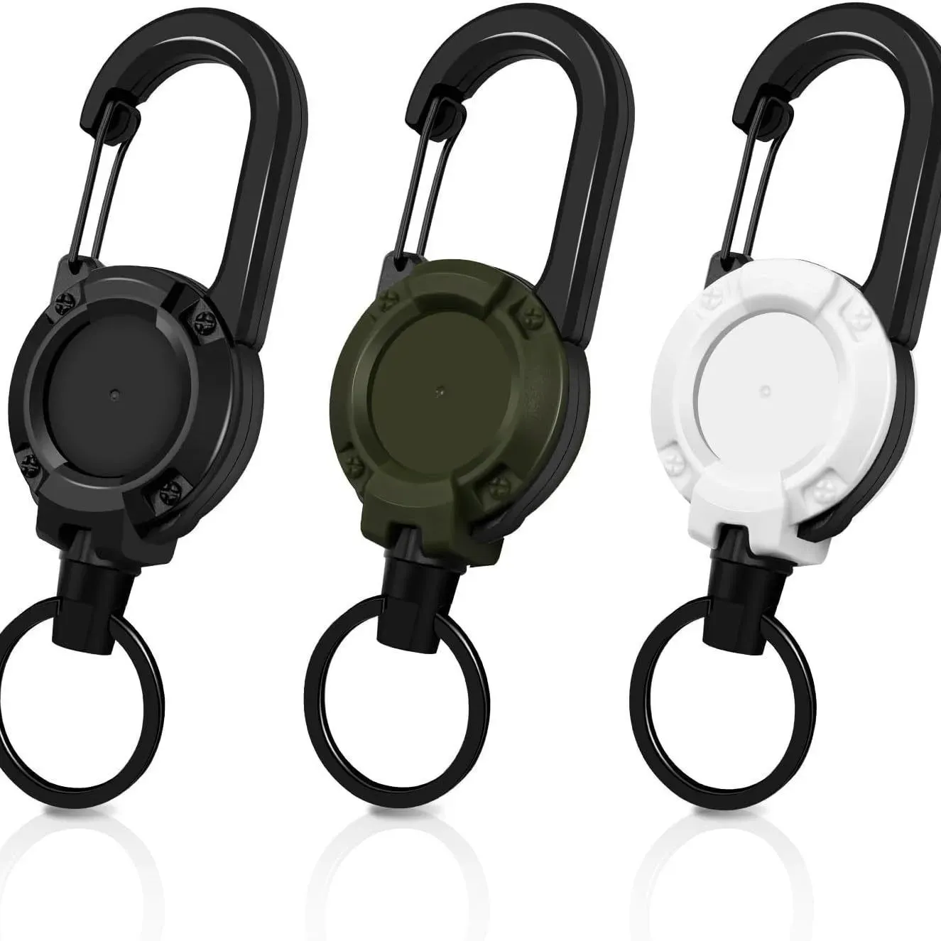 Porte-clés rétractable avec mousqueton robuste pour sacs de plein air - Image 1