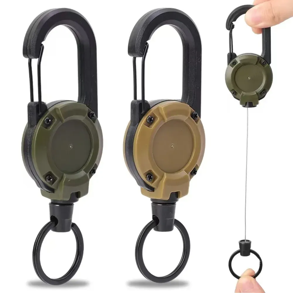 Porte-clés rétractable avec mousqueton robuste pour sacs de plein air 4