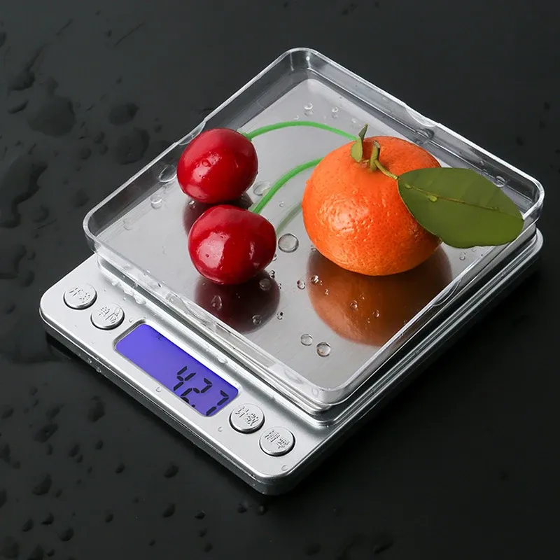 Balance de cuisine numérique 500 g / 0,01 g et 3000 g / 0,1 g, balance de précision avec écran LCD pour aliments, cuisine et laboratoire 2