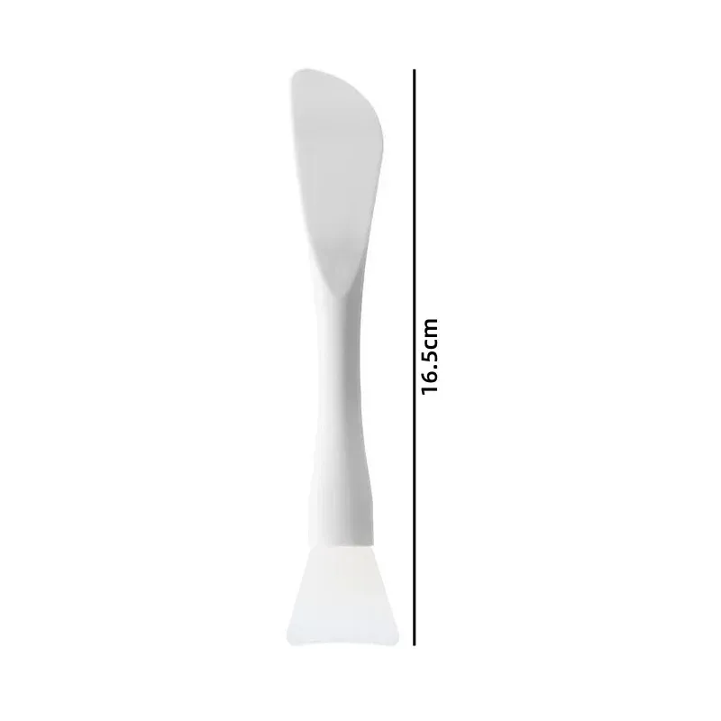 Brosse à masque facial en silicone, tête souple avec grattoir intégré, brosse double usage pour application de masque boue, outil de beauté, lot de 1 pièce 6