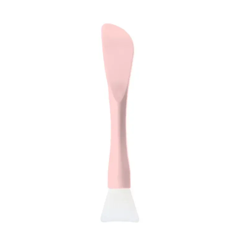 Brosse à masque facial en silicone, tête souple avec grattoir intégré, brosse double usage pour application de masque boue, outil de beauté, lot de 1 pièce 10