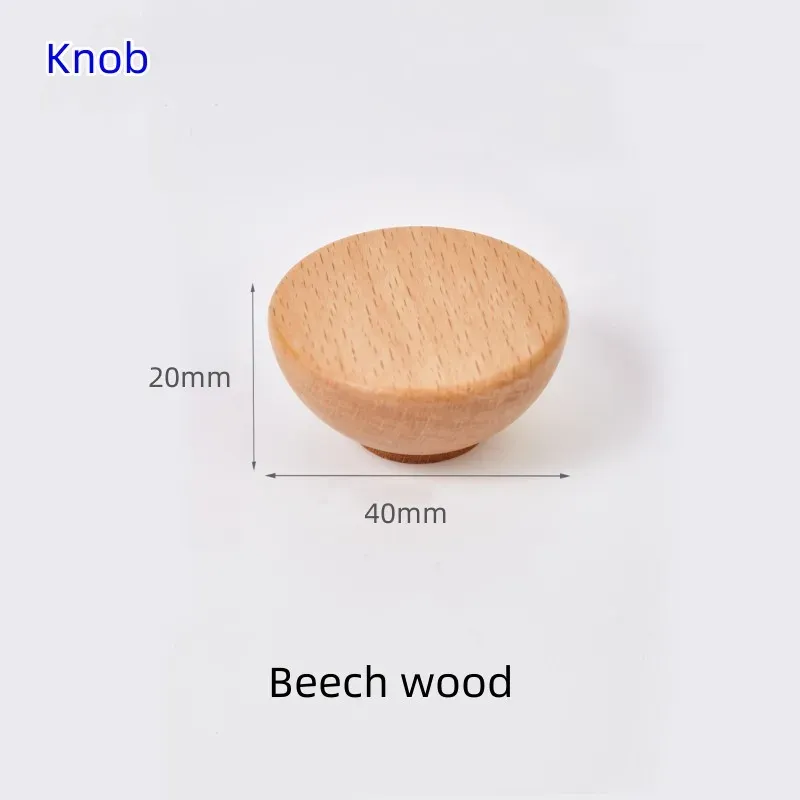 Poignées de meuble en bois massif de style européen pour armoires et tiroirs 6