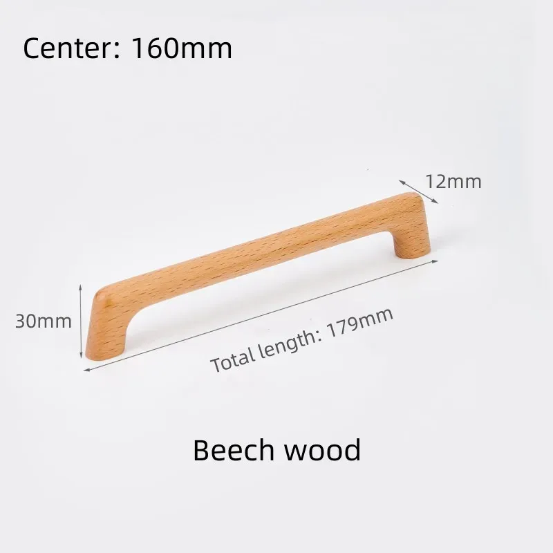 Poignées de meuble en bois massif de style européen pour armoires et tiroirs 9