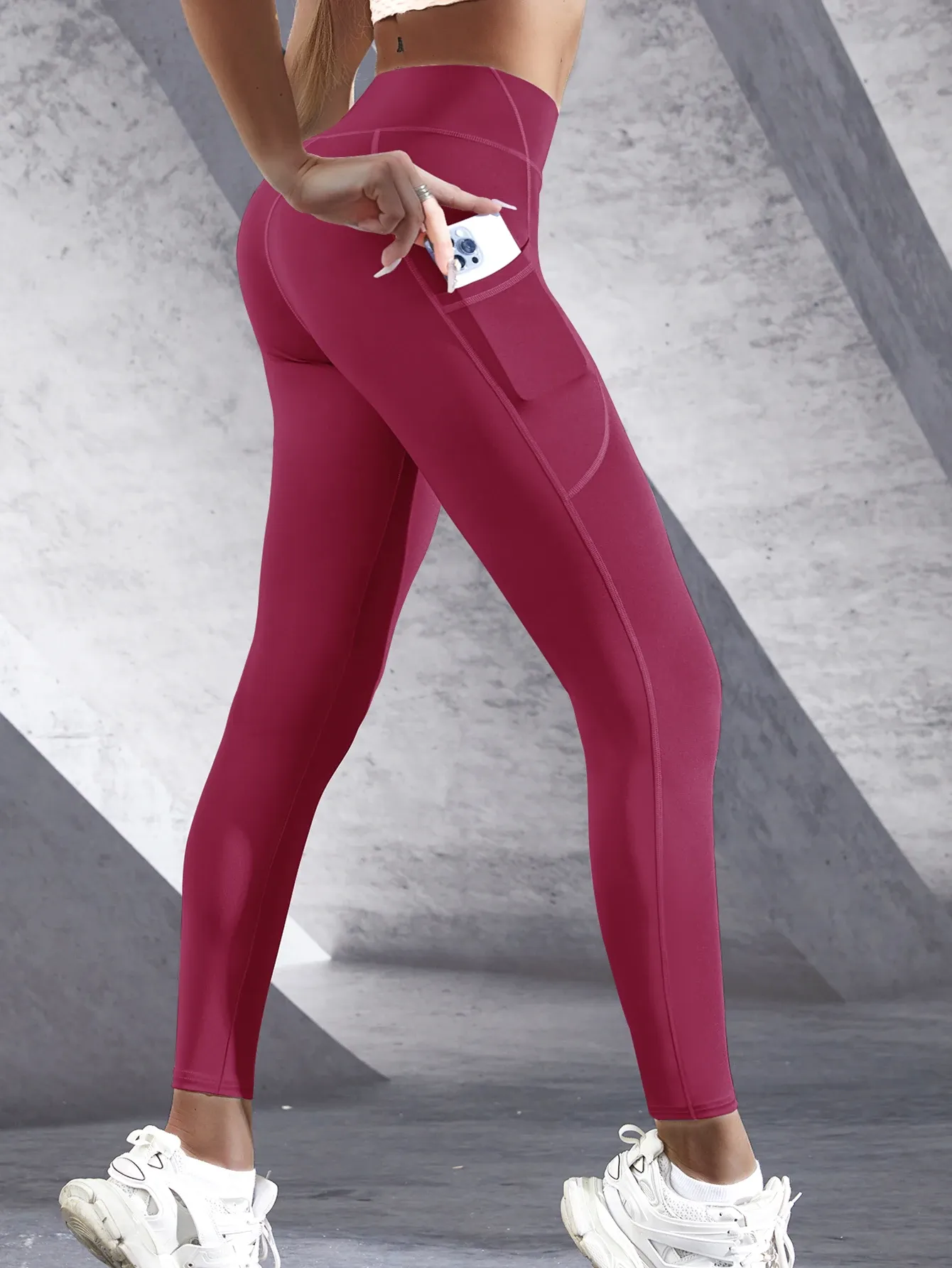 Legging taille haute pour femme avec poches, extensible, effet push-up, idéal yoga, fitness et course à pied 13