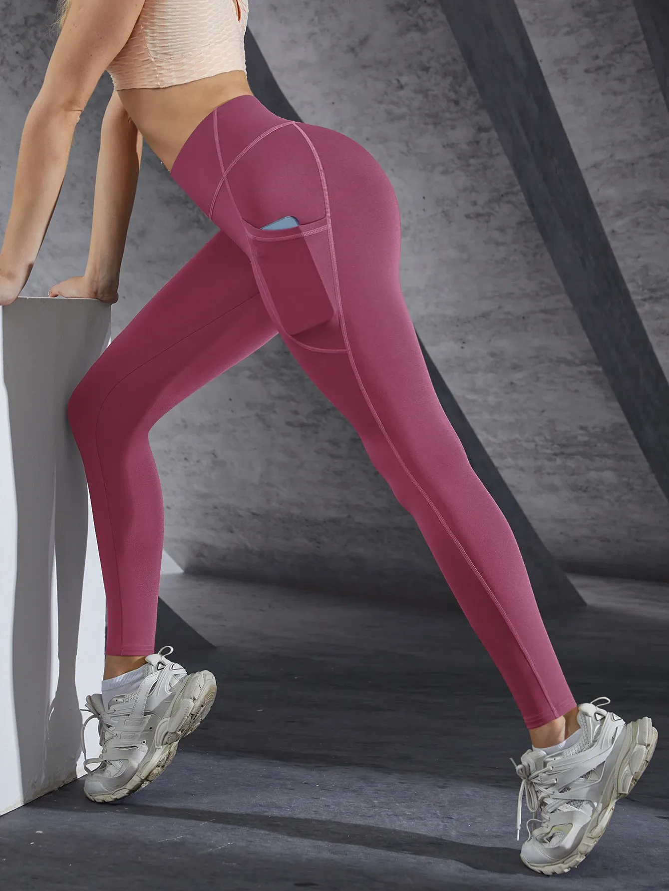 Legging taille haute pour femme avec poches, extensible, effet push-up, idéal yoga, fitness et course à pied 12