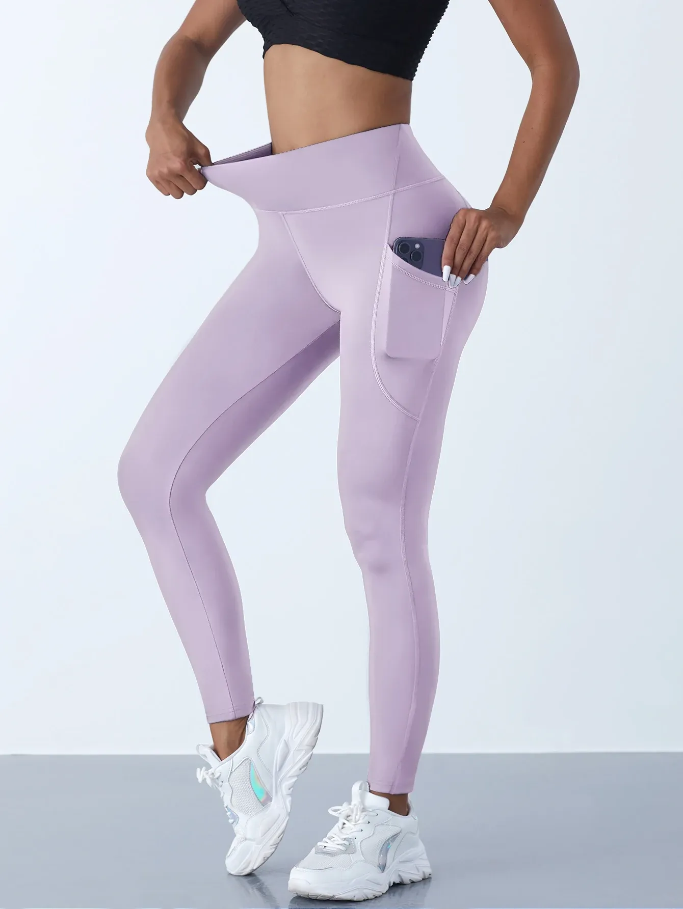 Legging taille haute pour femme avec poches, extensible, effet push-up, idéal yoga, fitness et course à pied 16