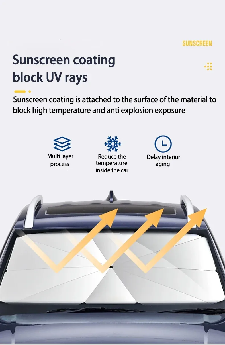 Parasol de voiture premium, détail