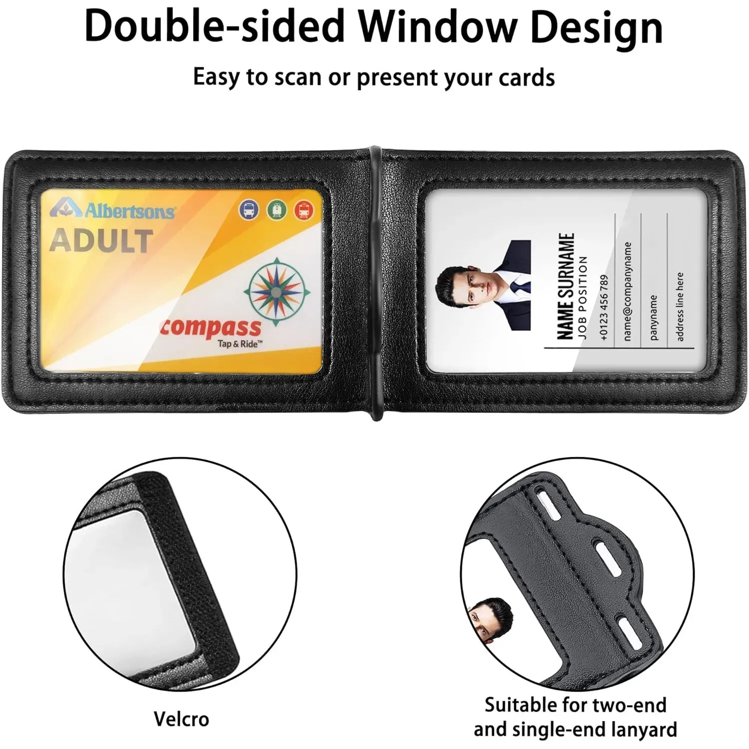 Porte-badge en cuir, présentation du produit