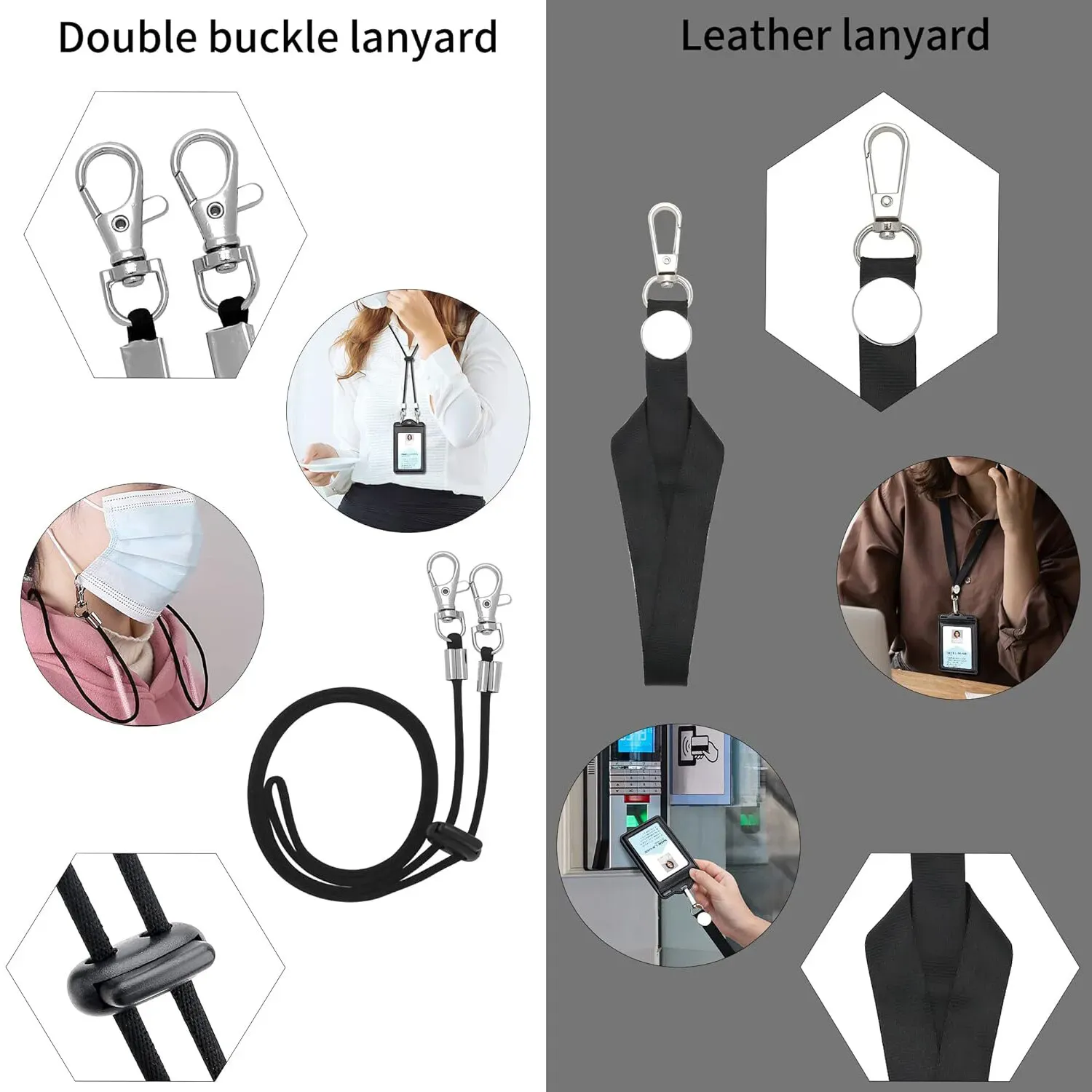 Porte-badge en cuir, vue d'ensemble