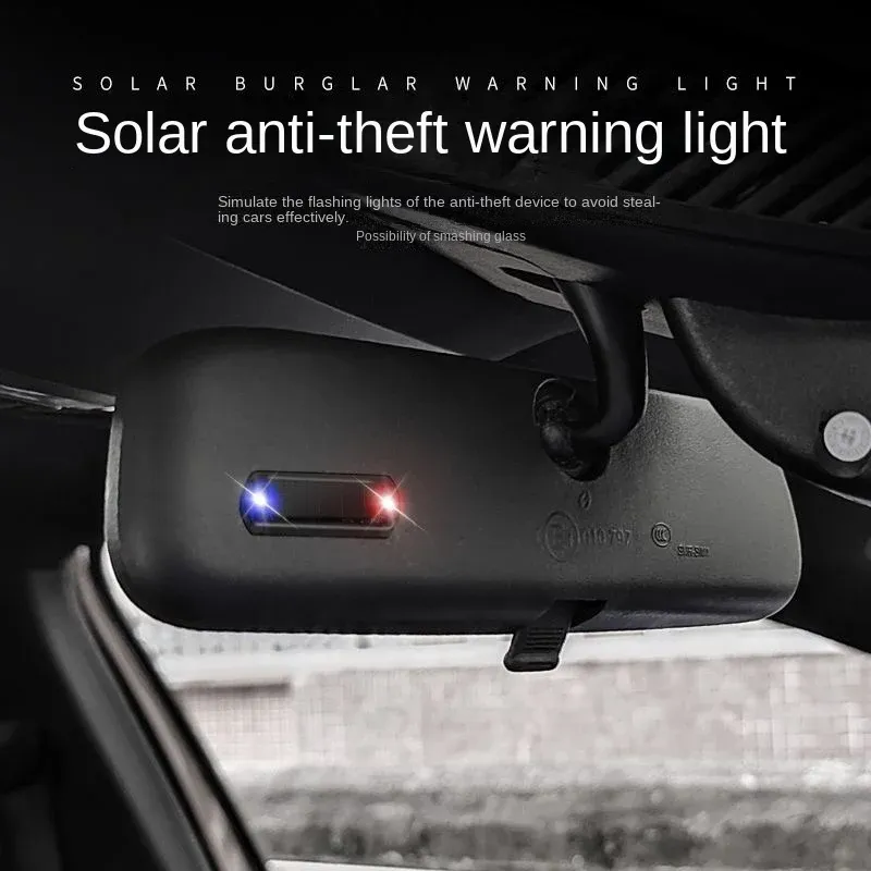 Mini lampe LED solaire pour voiture, simulation de sécurité nocturne et lampe stroboscopique factice