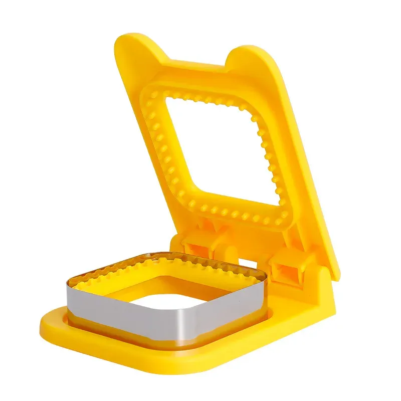 Moule 2 en 1 de qualité alimentaire pour découper et sceller sandwichs, pains carrés, pâtisseries, biscuits et bento 8