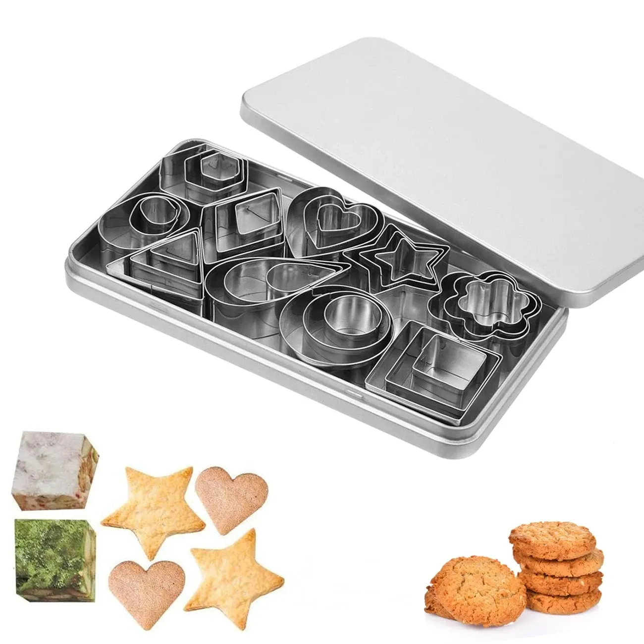 Moule 2 en 1 de qualité alimentaire pour découper et sceller sandwichs, pains carrés, pâtisseries, biscuits et bento 10