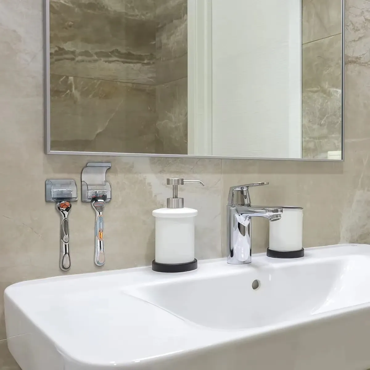 Support de rasoir adhésif étanche et anti-poussière pour salle de bain, support mural de douche compatible rasoirs Gillette 3