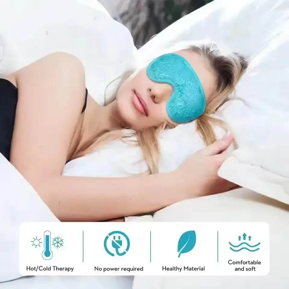 Masque pour les yeux réutilisable à compresse froide, pour cernes, yeux gonflés et fatigue oculaire 2