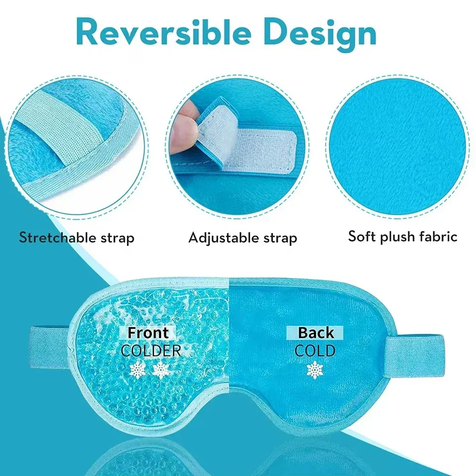 Masque pour les yeux réutilisable à compresse froide, pour cernes, yeux gonflés et fatigue oculaire 5