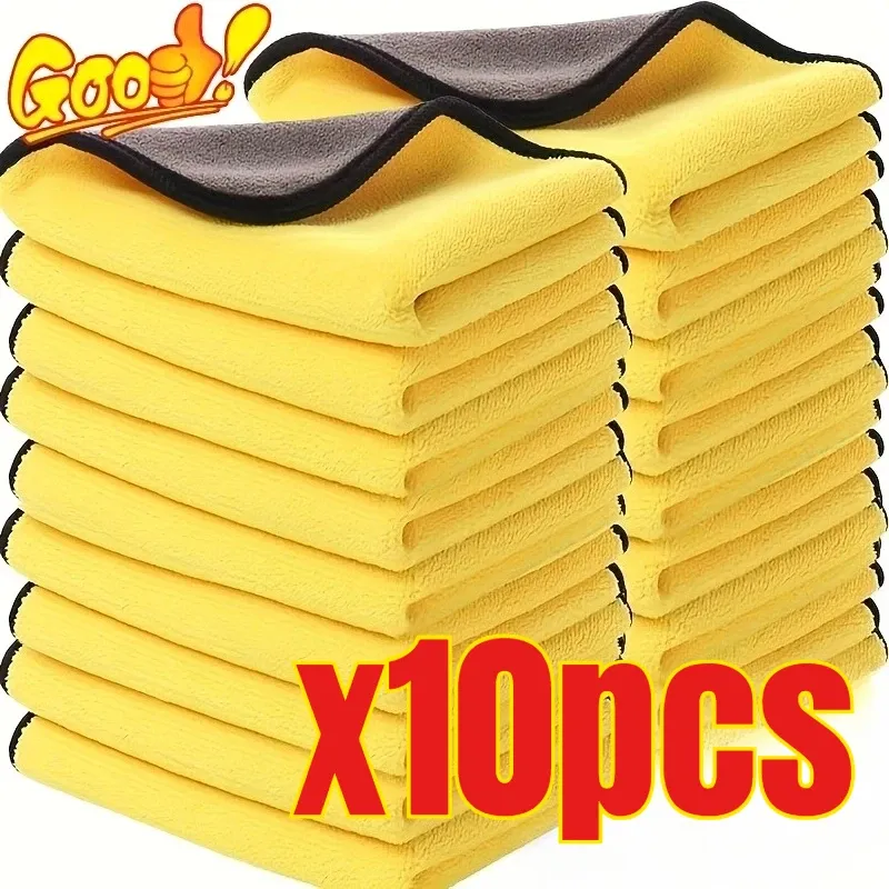 Serviette en microfibre pour lavage de voiture, 30 x 30 cm, lot de 3, 5 ou 10 pièces, chiffon de nettoyage et de séchage 7
