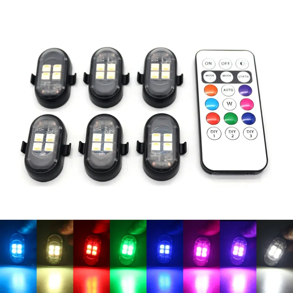 Lumières d'ambiance RGB pour intérieur de voiture avec télécommande sans fil, batterie grande capacité et LED plus lumineuses, charge rapide USB-C, multi-modes pour moto 8