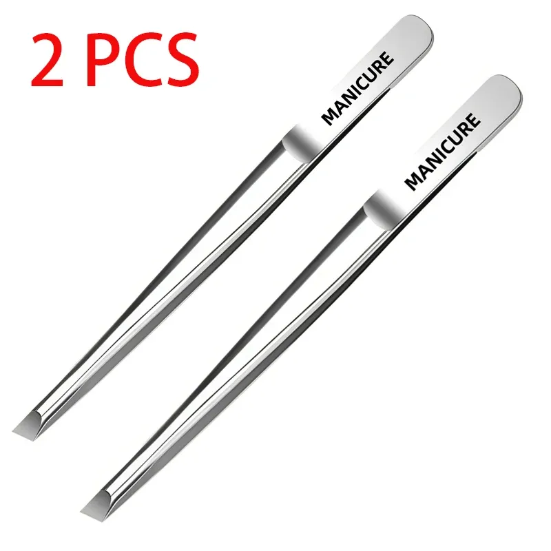 Pincettes à sourcils et à cils réglables en acier inoxydable, lot de 2, pince hygiénique pour faux cils - Image 1