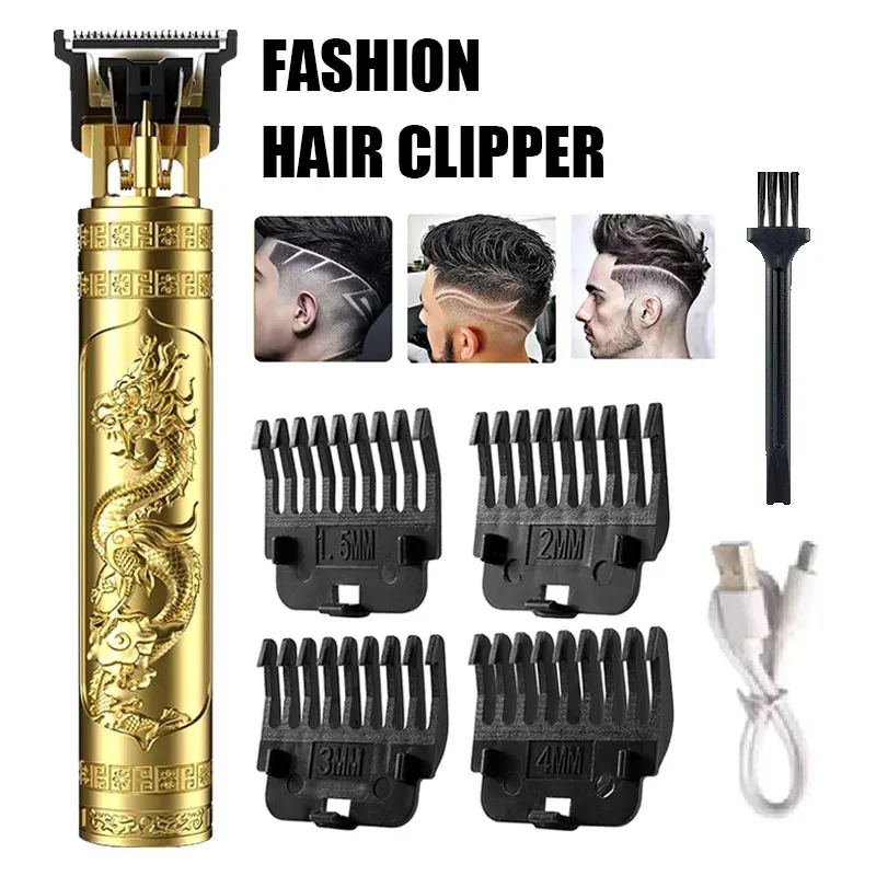 Tondeuse à cheveux vintage portable T9 - Tondeuse de barbier sans fil à charge rapide USB pour la coupe de cheveux et la taille de barbe - Image 1