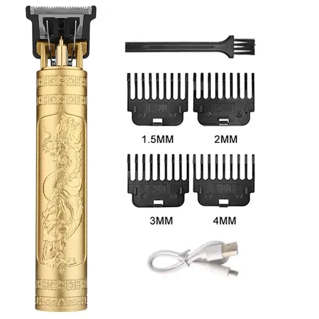 Tondeuse à cheveux vintage portable T9 - Tondeuse de barbier sans fil à charge rapide USB pour la coupe de cheveux et la taille de barbe 11